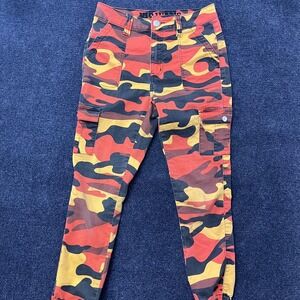 VIP Jeans Cargo Jogger Pants Womens 9 29 Camo Mid Rise Tapered Stretch Denim